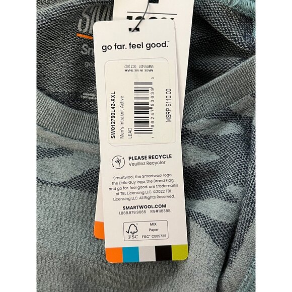 Smartwool Intraknit Men's Crew Neck Merino Wool Blend Sweater Gray Camouflage - Picture 9 of 10